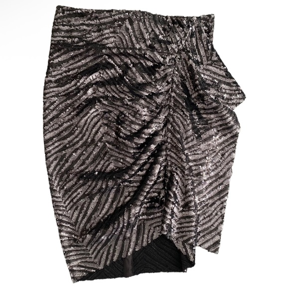 BNWT IRO Shimmering Black/SilverMini Saria Skirt size 40 - Picture 2 of 11
